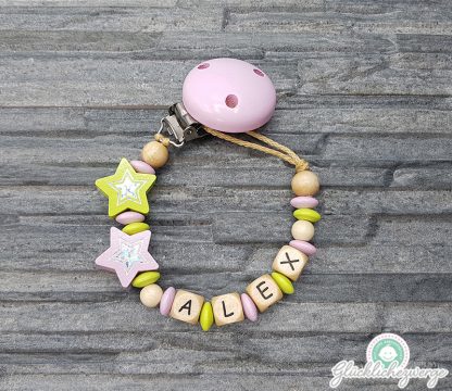 Personalisierte Schnullerkette mit Namen / Namenskette Baby